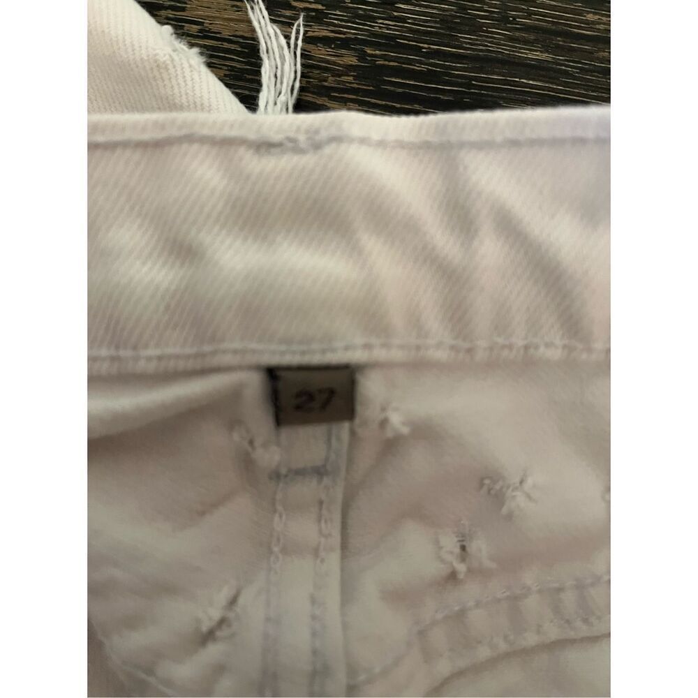 Carmar White Distressed Hole Frayed Hem Jeans sz 27 - Picture 12 of 13